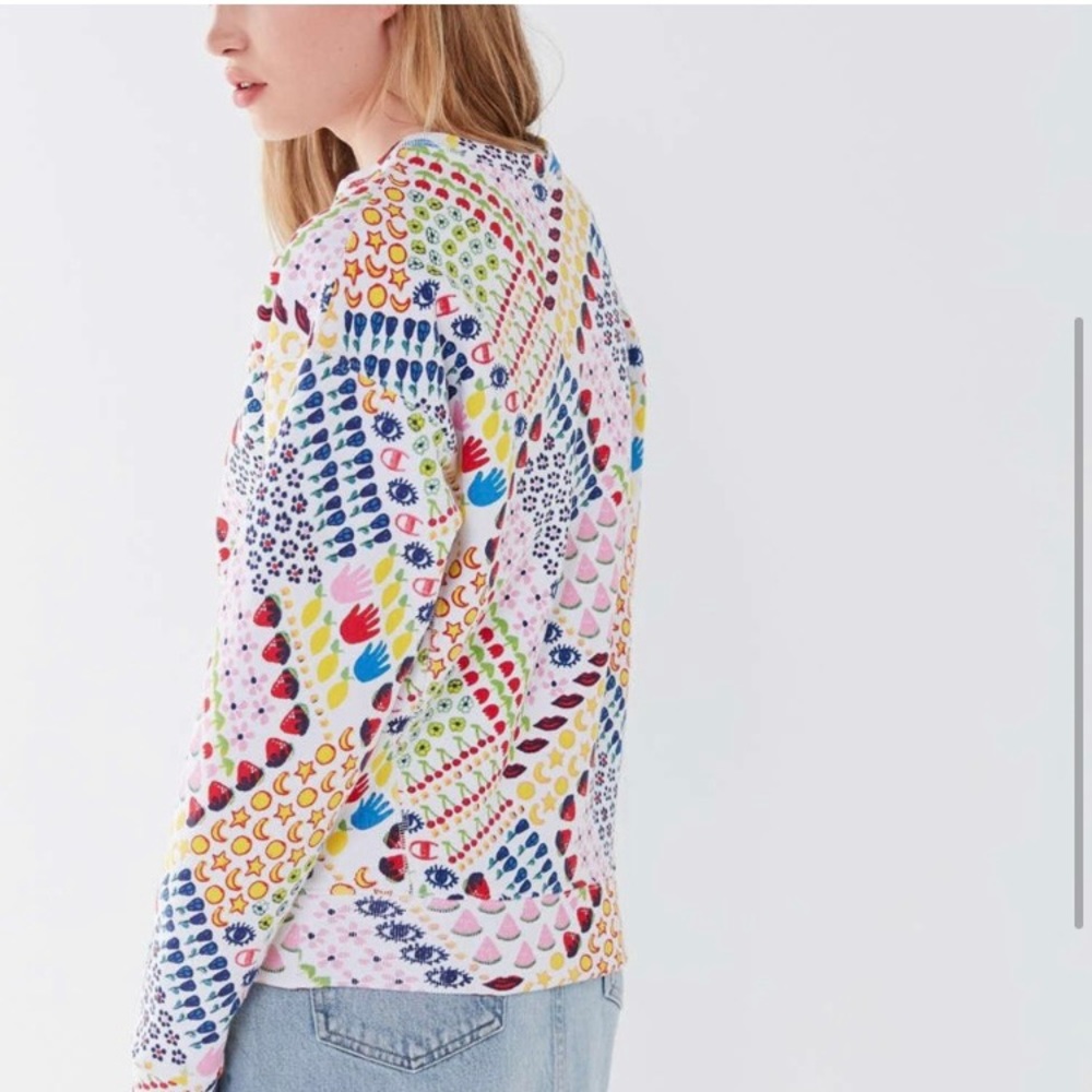 Champion x Susan Alexandra Multicolor Crewneck Sweatshirt - Pink, Yellow, Green - Picture 2 of 12